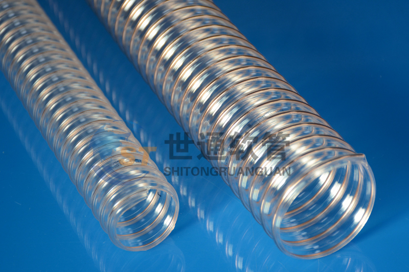 PU 鋼絲軟管，PU鋼絲管，PU聚氨酯鋼絲波紋管，耐磨工業(yè)吸塵通風(fēng)軟管 